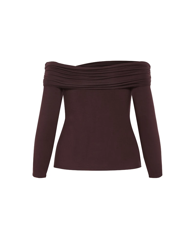 City Chic Women's Plus Buckle Detail Top