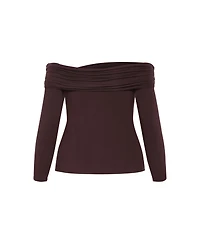 City Chic Women's Plus Buckle Detail Top