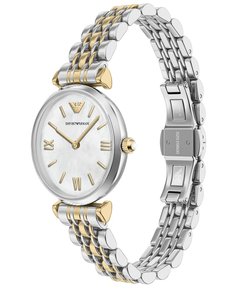 Emporio Armani Women's Quartz Two-Hand Two-Tone Stainless Steel Watch, 28mm