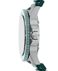 Emporio Armani Men's World Explorer Solar Three Hand Green Silicone Watch, 42mm