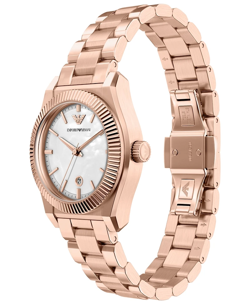 Emporio Armani Women's Quartz Three-Hand Rose Gold Stainless Steel Watch, 32mm