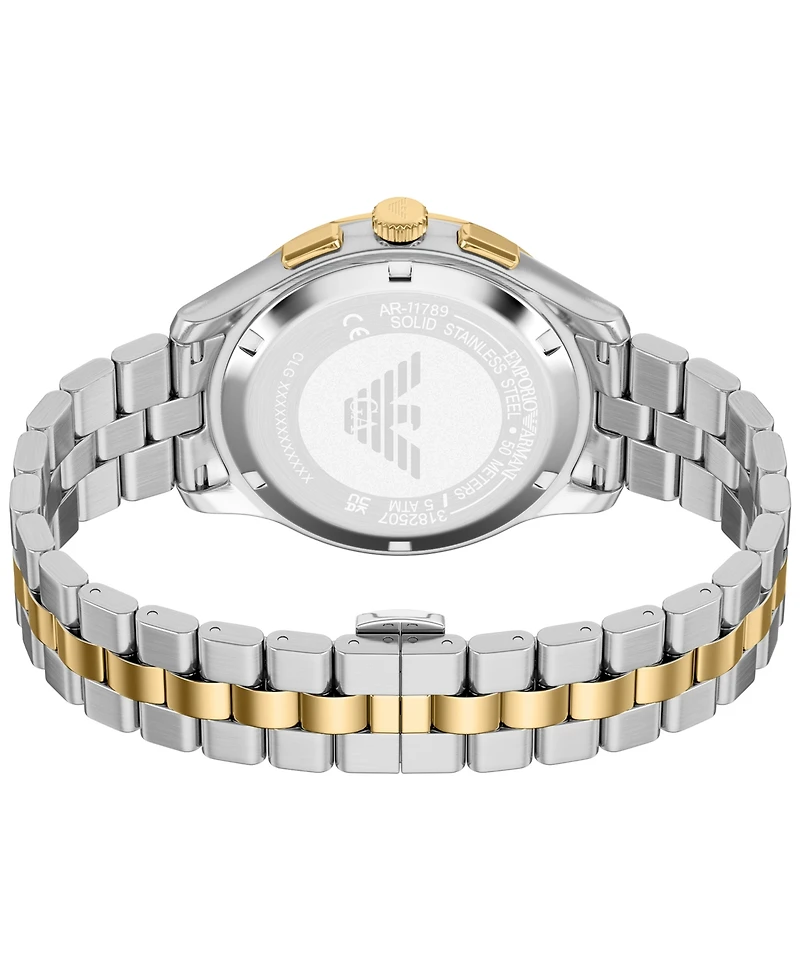 Emporio Armani Men's Quartz Chronograph Two-Tone Stainless Steel Watch, 42mm