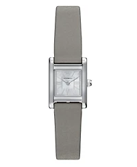 Emporio Armani Women's Quartz Two-Hand Gray Leather Watch, 26mm