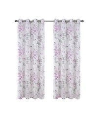 Olivia Gray 100% Polyester 140 Gsm Aiden Printed Textured Grommet Curtain Panel 54" x 84" Blush