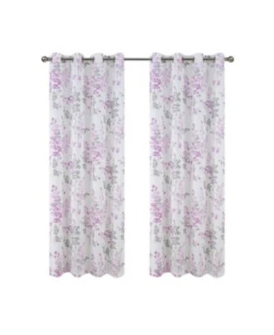 Olivia Gray 100 Polyester 140 Gsm Aiden Printed Textured Grommet Curtain Panel 54 X22 X 84 X22 Blush