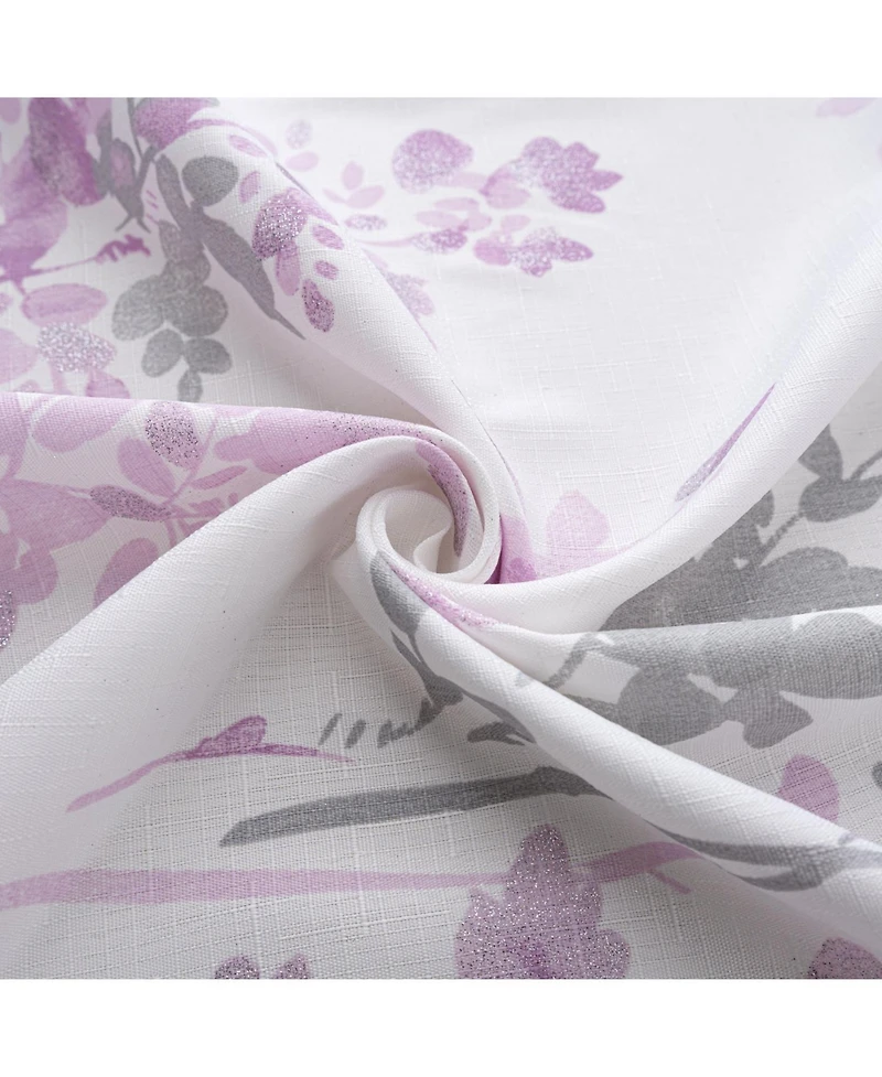 Olivia Gray 100% Polyester 140 Gsm Aiden Printed Textured Grommet Curtain Panel 54" x 90" Blush