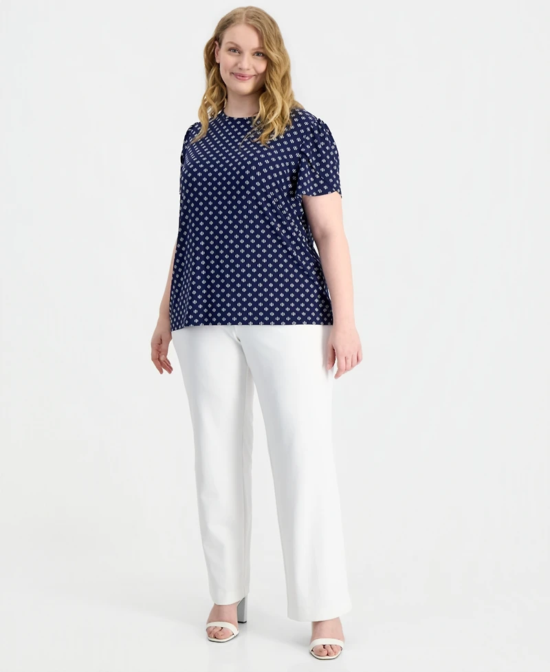 Anne Klein Essentials Plus Tulip-Sleeve Knit Top