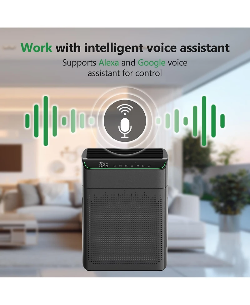 Morento Smart Hepa Air Purifier for Home, Voice & App Contorl, PM2.5 Display, Quality Monitor, Up to 1290 Sqft