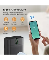 Morento Smart Air Purifier for home Large Rooms up to 1076 ft² Wi-Fi and Alexa compatible PM2.5 Quality Display Quiet Mode 24dB Hepa Filter Remove