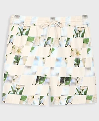 Mode of One Men's Floral Blocks 6-1/2" Pull-On Shorts, Macy's Exclusive