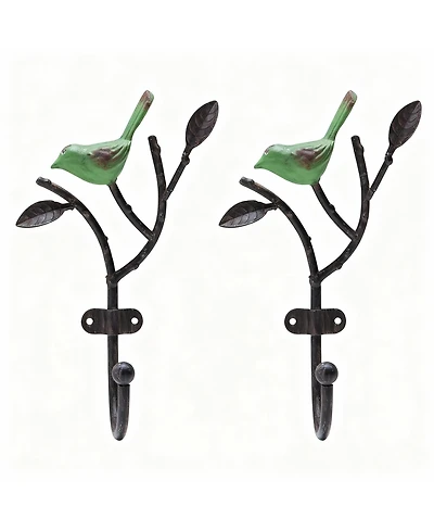 Yigii Vintage Metal Bird Hooks for Coats, Hats, Towels - Shabby Chic Decor