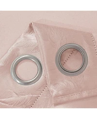 Olivia Gray 100% Polyester 200 Gsm Arlo Embossed Blackout Grommet Curtain Panel 54" x 84" Blush