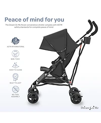 Dream On Me Toddler Rover Stroller: Lightweight, compact travel umbrella stroller. One-hand fold, lockable rear wheels, adjustable canopy, & 3-point h