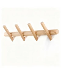 Yigii Beech Wood Wall Hooks for Coats, Hats, Scarves - Durable, Easy Install