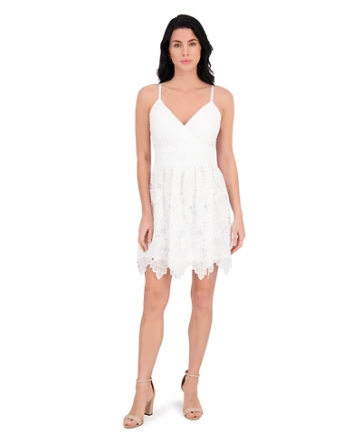 Siena Women's Embroidered Lace V-Neck Dress