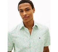 Tommy Hilfiger Men's Short-Sleeve Linen-Blend Printed Shirt