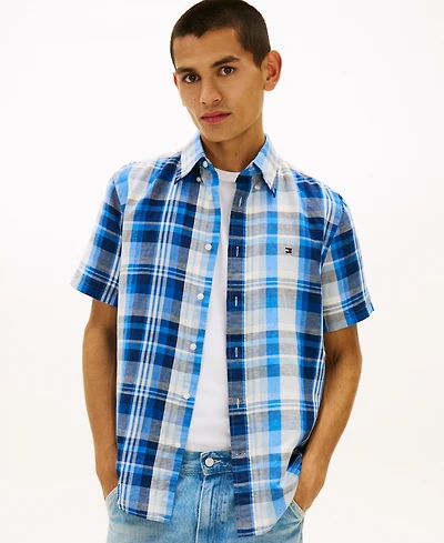 Tommy Hilfiger Men's Check Plaid Short-Sleeve Shirt