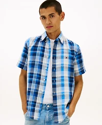 Tommy Hilfiger Men's Check Plaid Short-Sleeve Shirt