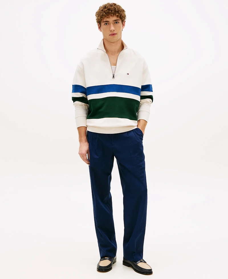 Tommy Hilfiger Men's Country Club Stripe Quarter-Zip Sweatshirt