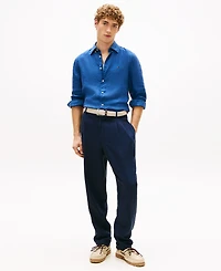 Tommy Hilfiger Men's Pigment-Dyed Linen Button-Down Long Sleeve Shirt