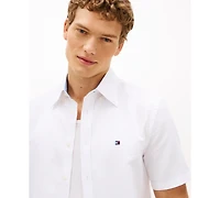 Tommy Hilfiger Men's Short-Sleeve Pigment-Dyed Linen Button-Front Shirt