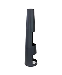 Steel Chiminea with Built-In Log Holder - Black - 59" H