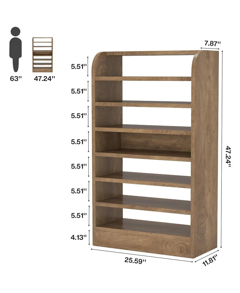 Rainsken 8-Tier Tall Shoe Rack, Wooden Shoe Storage Display Shelf, Shoe Cabinet Organize for Closet, Hallway, Living Room and Entryway