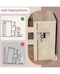 gaomon 6 Drawer Dresser for Bedroom, Wide Handle-Free Wooden Chest of Drawers, Modern Storage Cabinet for Living Room or Entryway