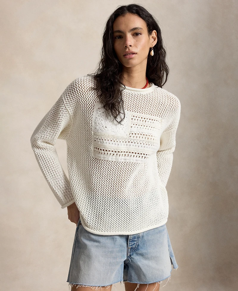 Polo Ralph Lauren Women's Rolled Crewneck Long-Sleeve Sweater