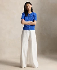 Polo Ralph Lauren Women's Cable-Knit Cotton Short-Sleeve Cardigan