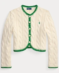 Polo Ralph Lauren Women's Crewneck Buttoned Placket Cropped Cardigan