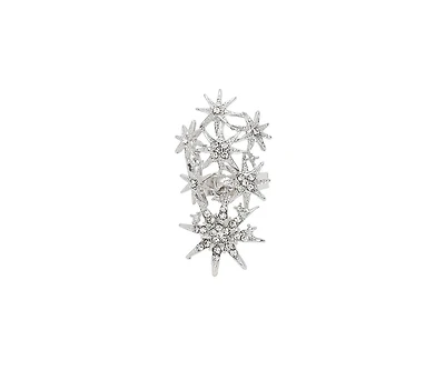 Sohi Women's Silver Celestrial Cocktail Ring