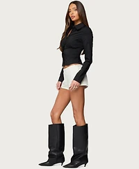 Edikted Women's Amelie Lace Up Button Shirt