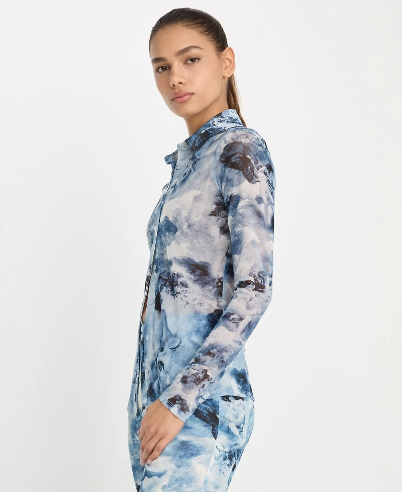 Good American Women's Button-Up Top, Regular & Plus