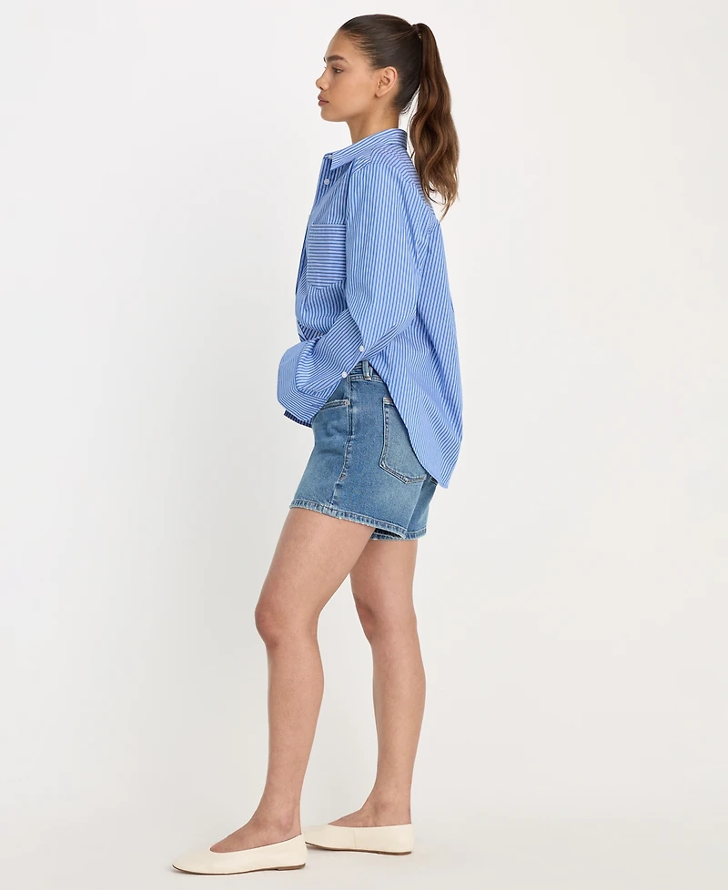 Good American Women's Mid-Rise Belt Loop Shorts