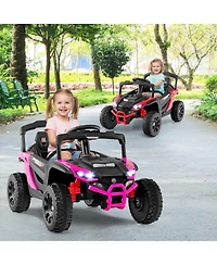 Draft - Mecale 12V Kids Ride On Car Utv Electric Vehicle with Led Lights Music and Horn-Hot