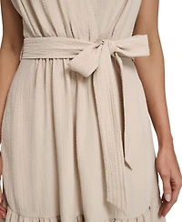 Calvin Klein Women's Tiered Belted Surplice Dress