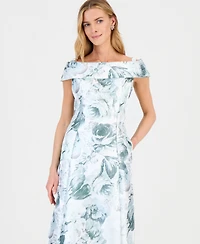 Connected Women's Printed Off-Shoulder Midi Dress