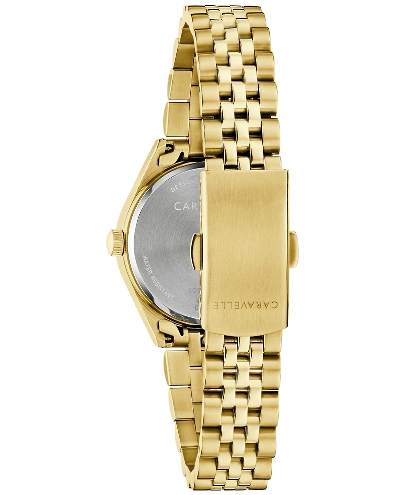 Caravelle Women's Classic Dress Gold-Tone Stainless Steel Bracelet Watch, 28mm
