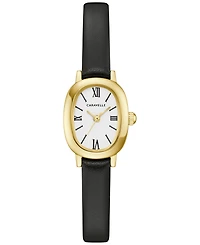 Caravelle Women's Classic Black Leather Strap Watch, 18.5mm