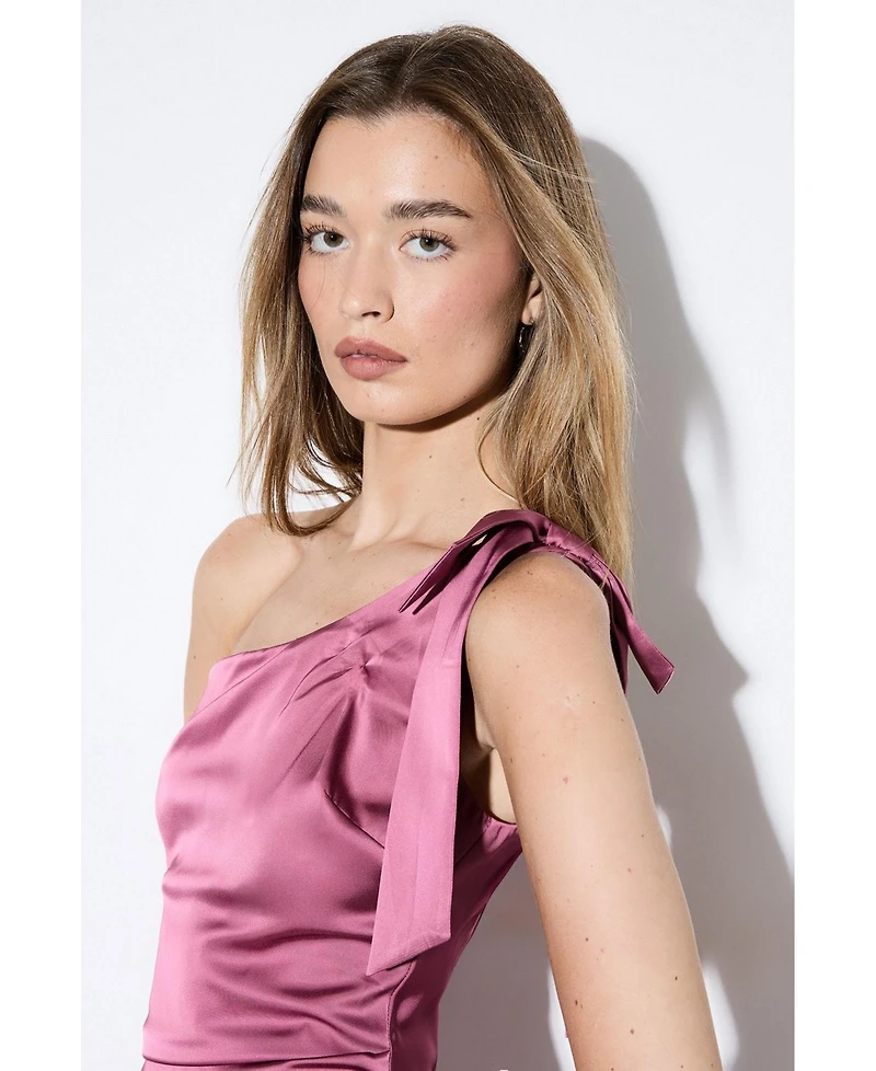 MissPap Women's Asymmetric Shoulder Bridesmaid Dress