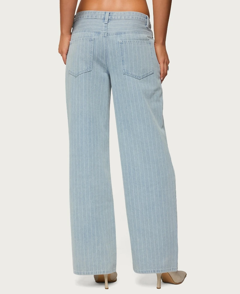 Women's Pinstripe low rise jeans