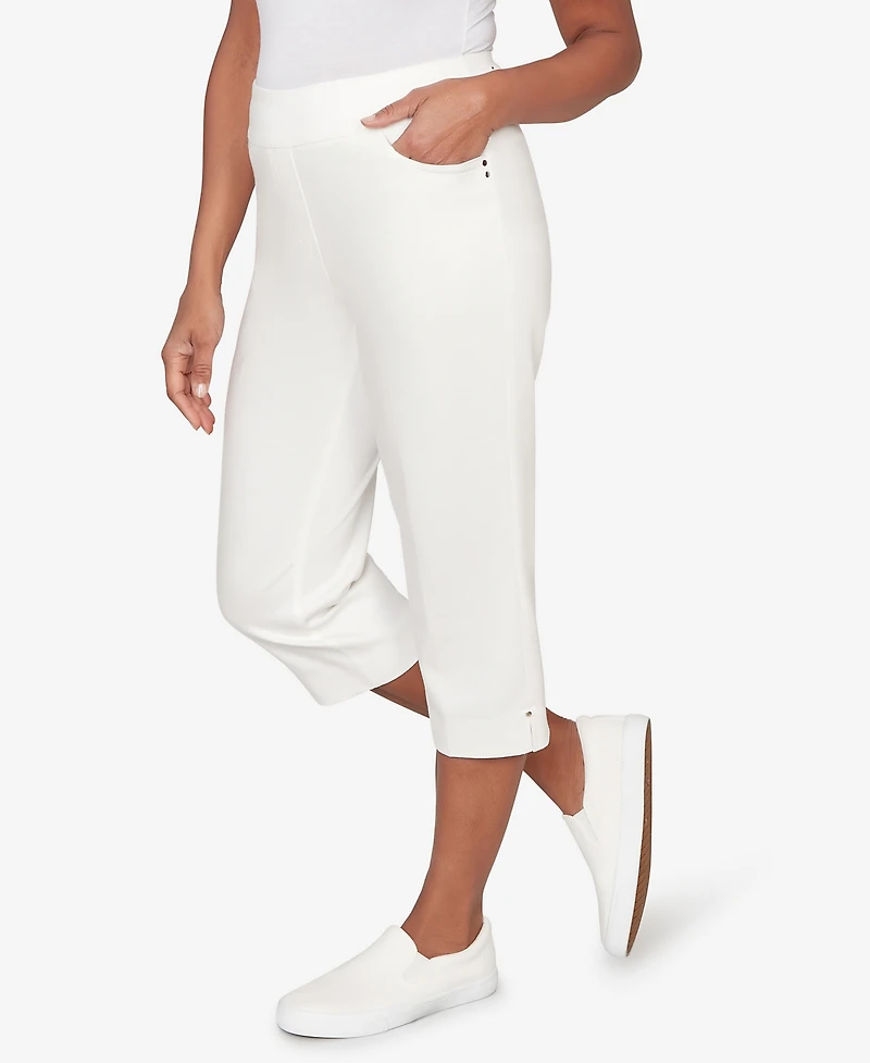 Alfred Dunner Petite Resort Living Smooth Waist Easy Pull- On Capri Pants