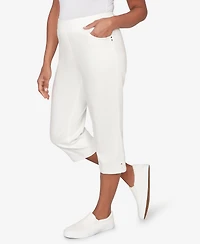 Alfred Dunner Petite Resort Living Smooth Waist Easy Pull- On Capri Pants