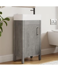 gaomon 16" Bathroom Vanity with Sink Freestanding Bathroom Sink Cabinet with 2 Soft-Closing Doors and Large Storage Drawer Wood Vanity Cabinet