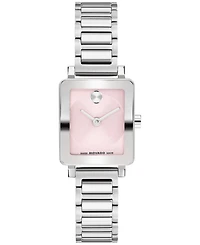 Movado Women's Bold Evolution 2.0 Mini Tank Swiss Quartz Stainless Steel Watch, 20x23mm