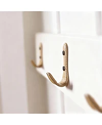 Yigii 4Pc Leather-Wrapped Zinc Alloy Wall Hooks for Home