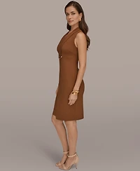 Donna Karan New York Women's V-Neck Wrap Sheath Dress
