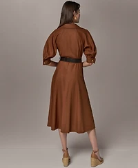 Donna Karan New York Women's Collared Neck Shirt Dress