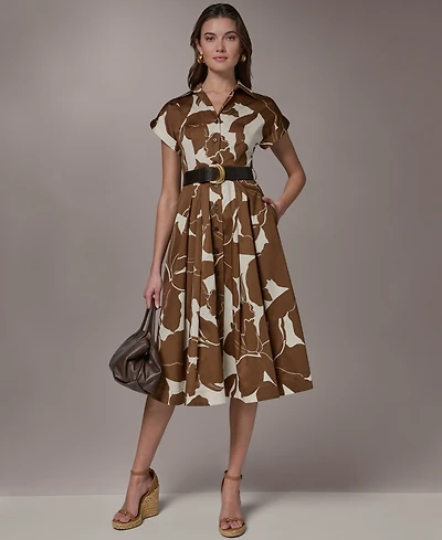 Donna Karan New York Women's Collared Neck Shirt Dress